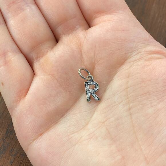 Pandora Sterling Silver Alphabet Letter R Dangle with Clear Zirconia 791330CZ - Picture 1 of 4